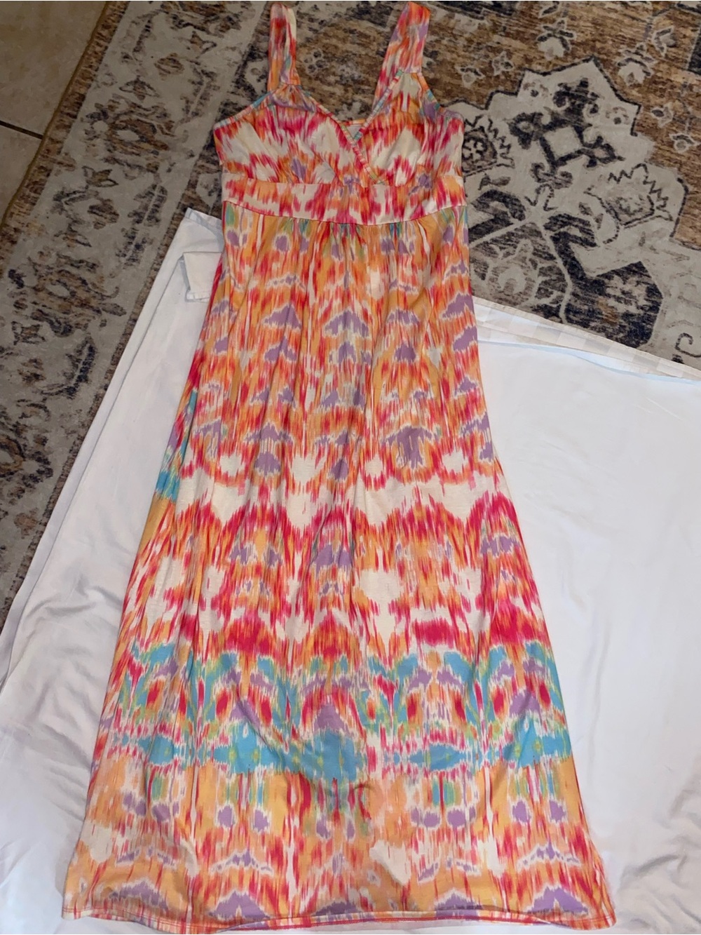 Faded Glory Pink and Coral Tie-Dye Dress Label